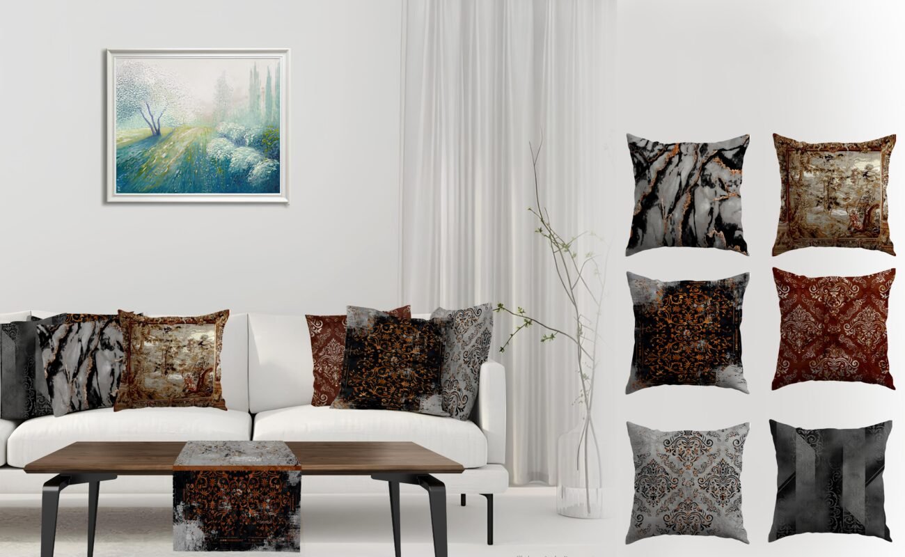 ستائر، كوشن، مفرش سفرة، ديكور منزل