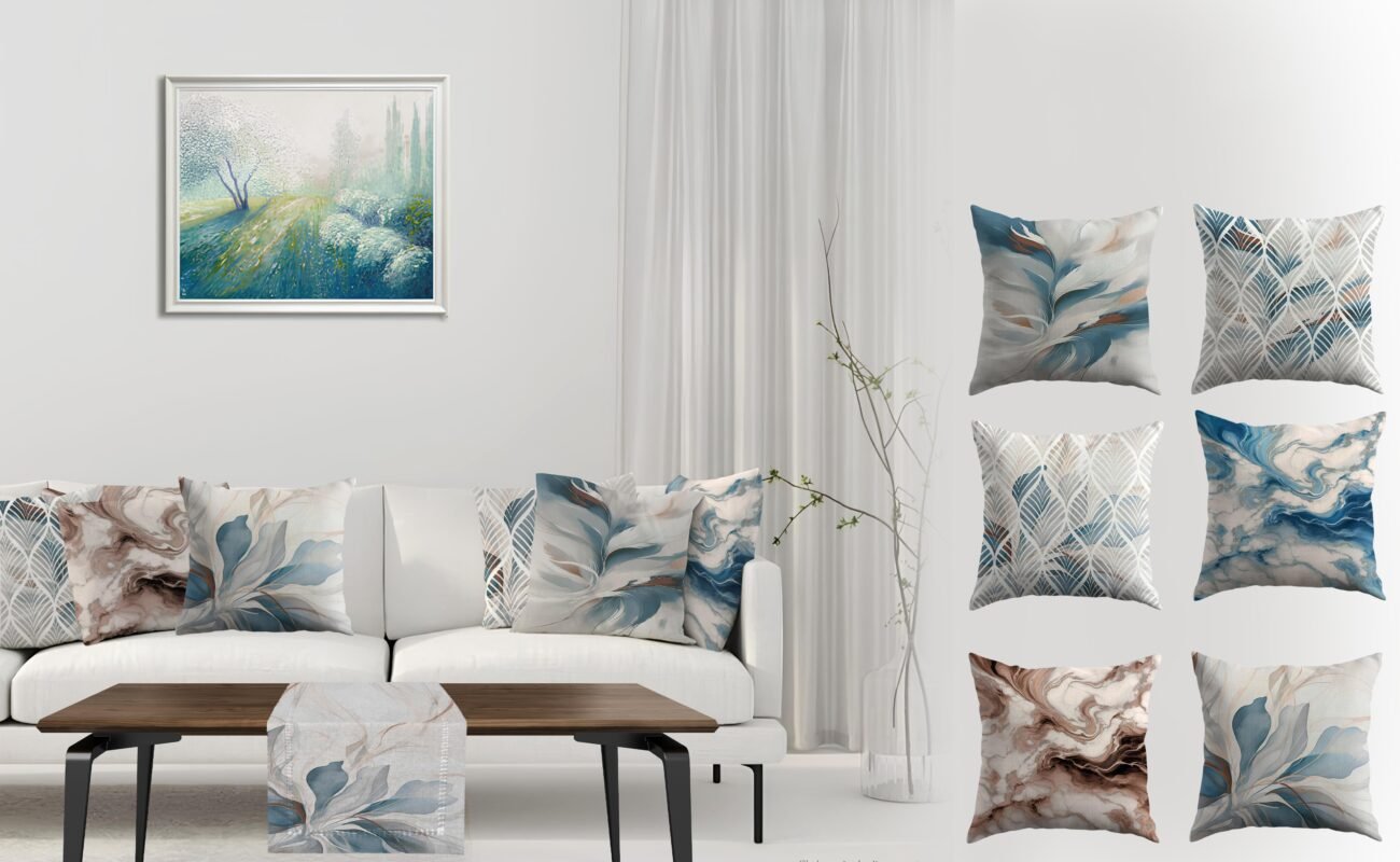 ستائر، كوشن، مفرش سفرة، ديكور منزل