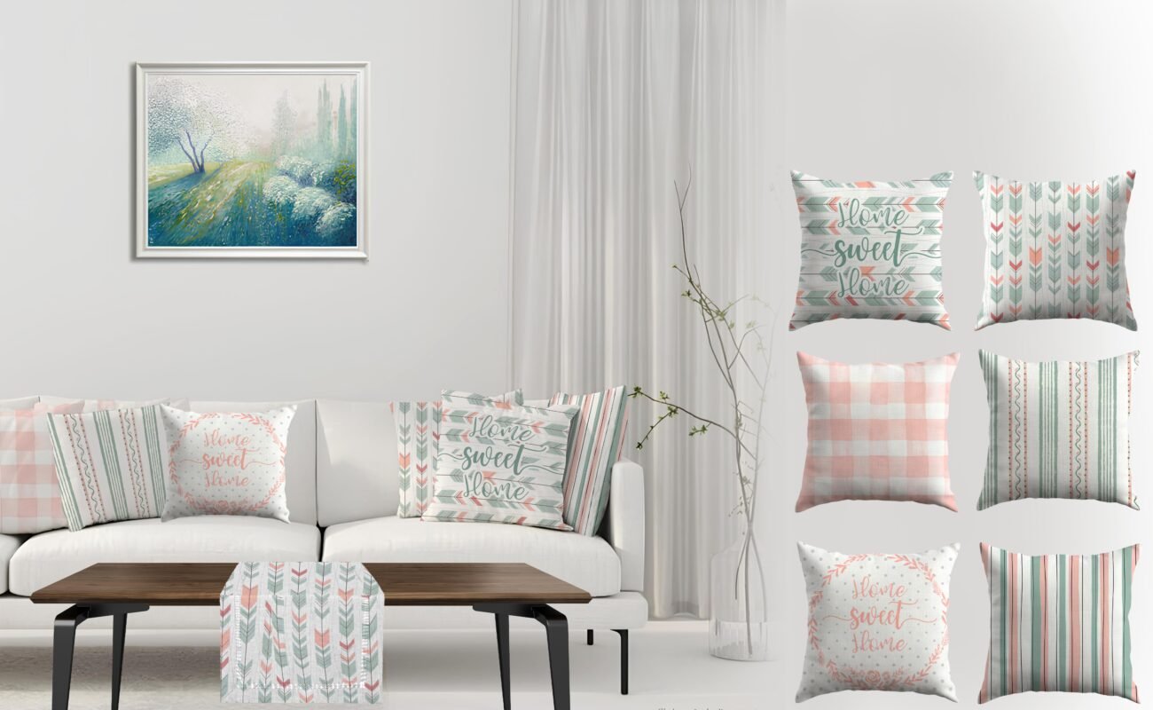 ستائر، كوشن، مفرش سفرة، ديكور منزل