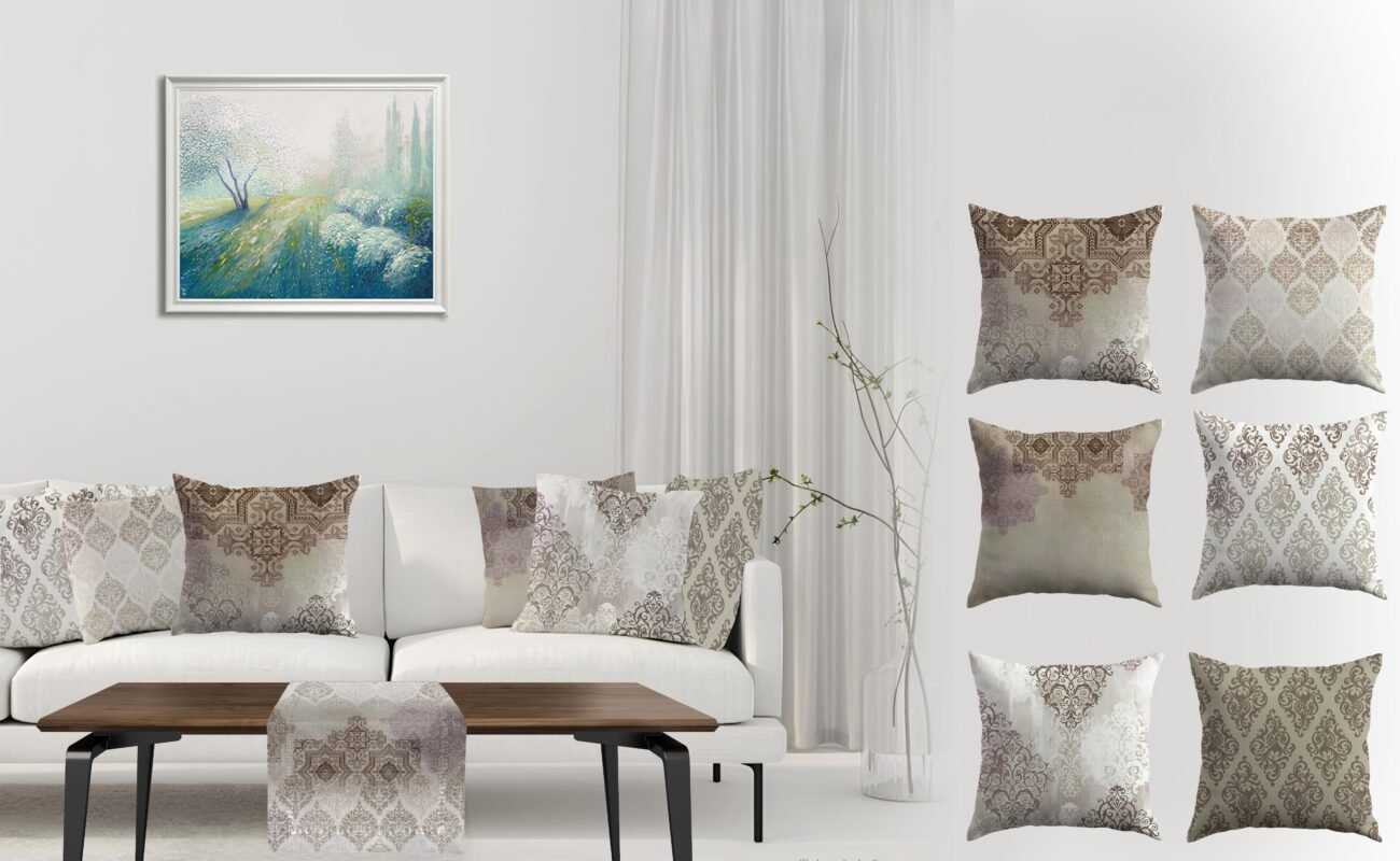 ستائر، كوشن، مفرش سفرة، ديكور منزل