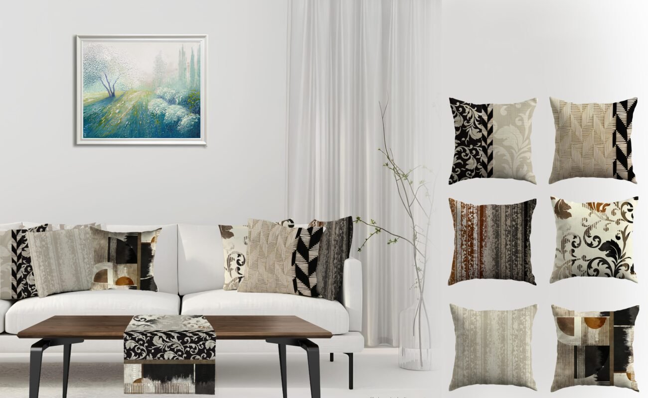 ستائر، كوشن، مفرش سفرة، ديكور منزل