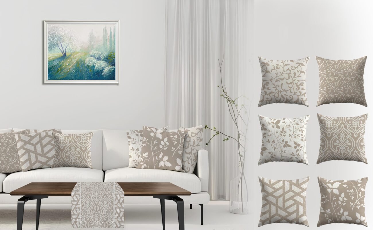 ستائر، كوشن، مفرش سفرة، ديكور منزل