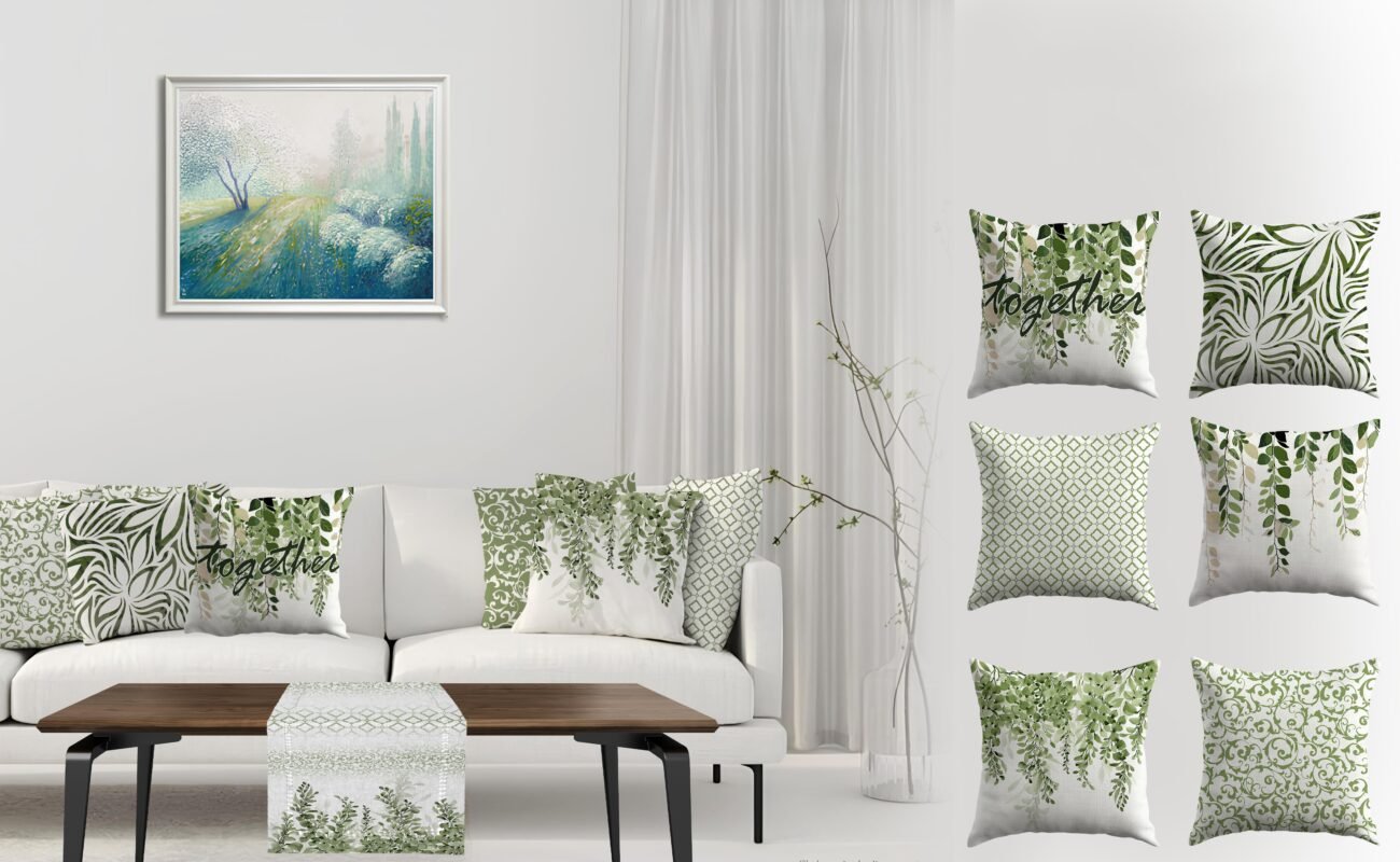 ستائر، كوشن، مفرش سفرة، ديكور منزل