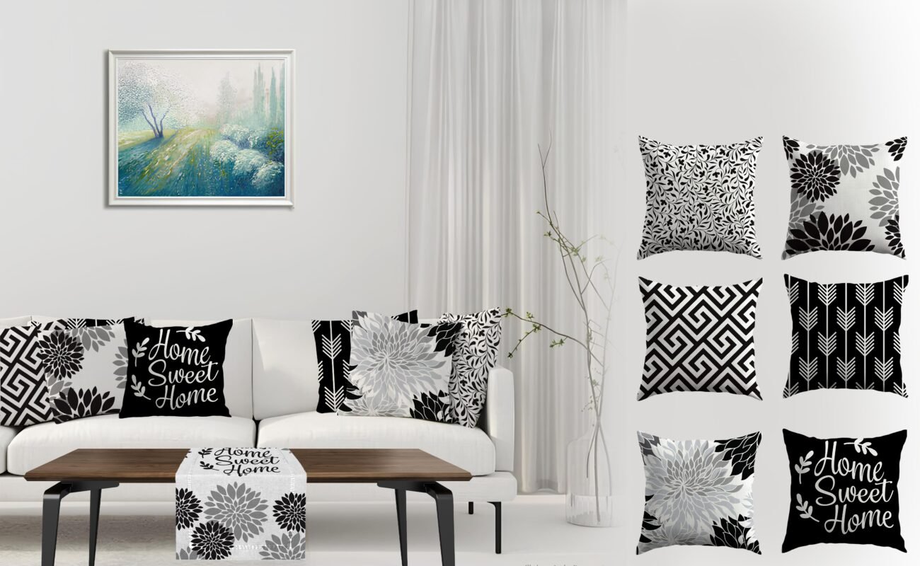 ستائر، كوشن، مفرش سفرة، ديكور منزل