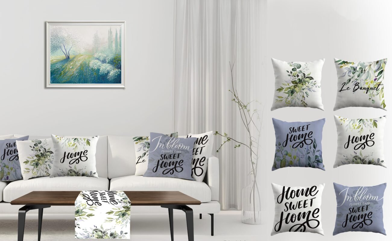 ستائر، كوشن، مفرش سفرة، ديكور منزل